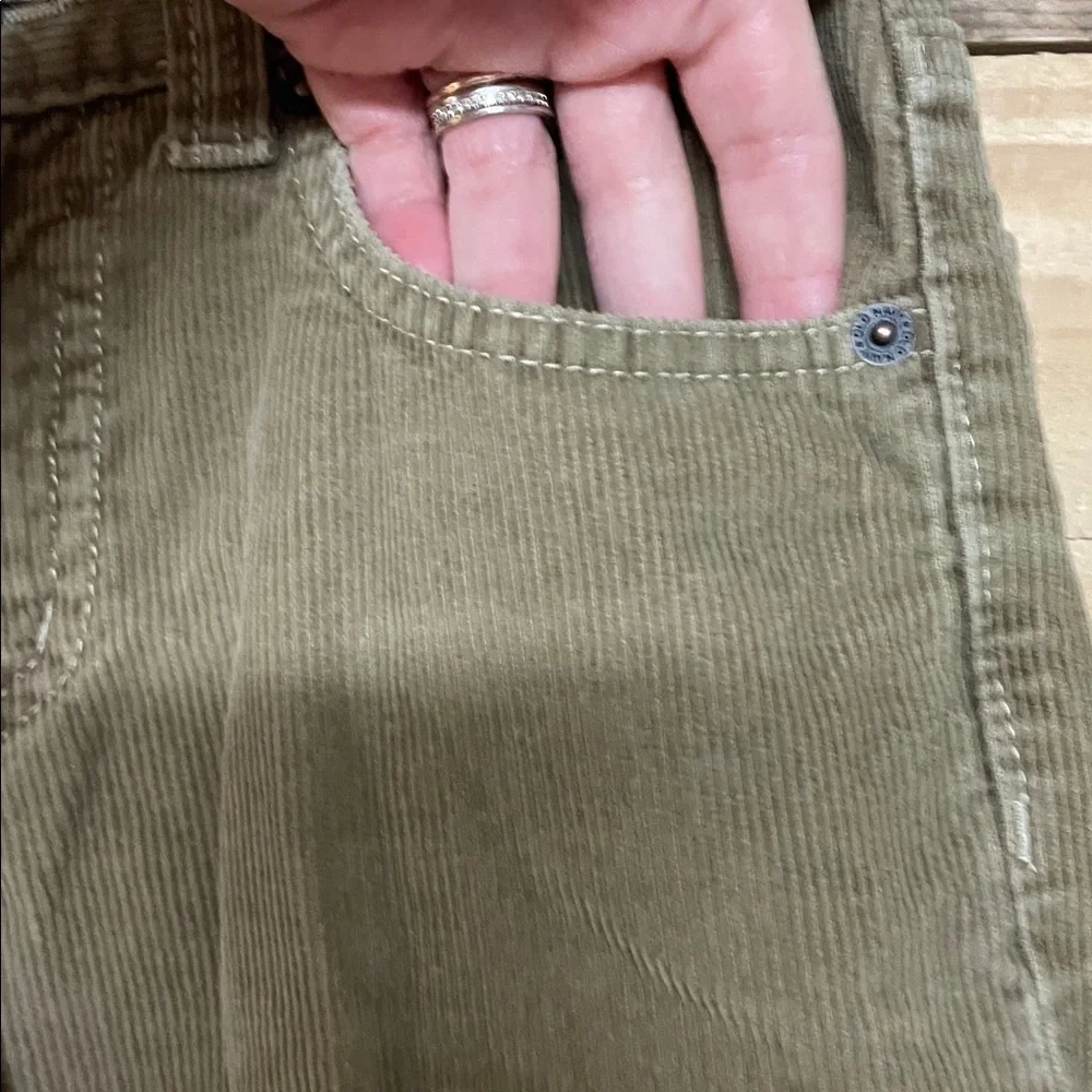 Old Navy size 10 Dark Khaki Color Soft Corduroy Straight Pants with Pockets